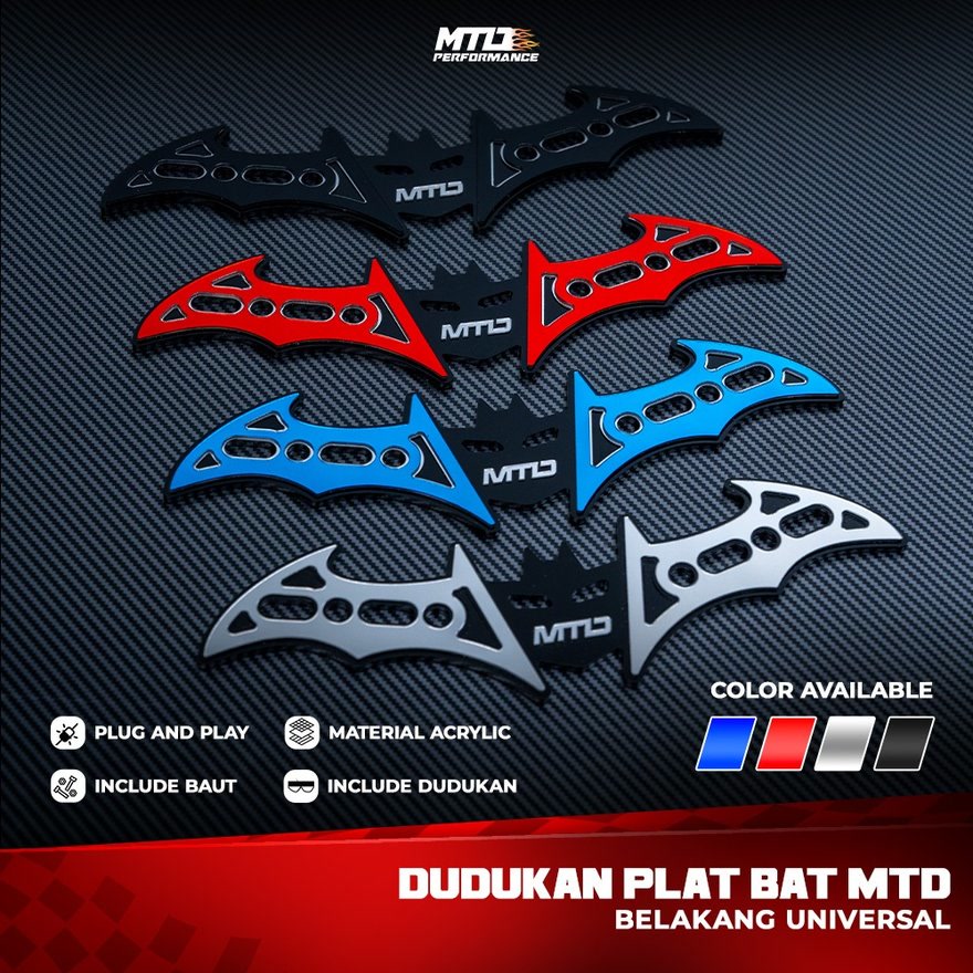Dudukan Plat Bat Series V1 dengan sayap kelelawar