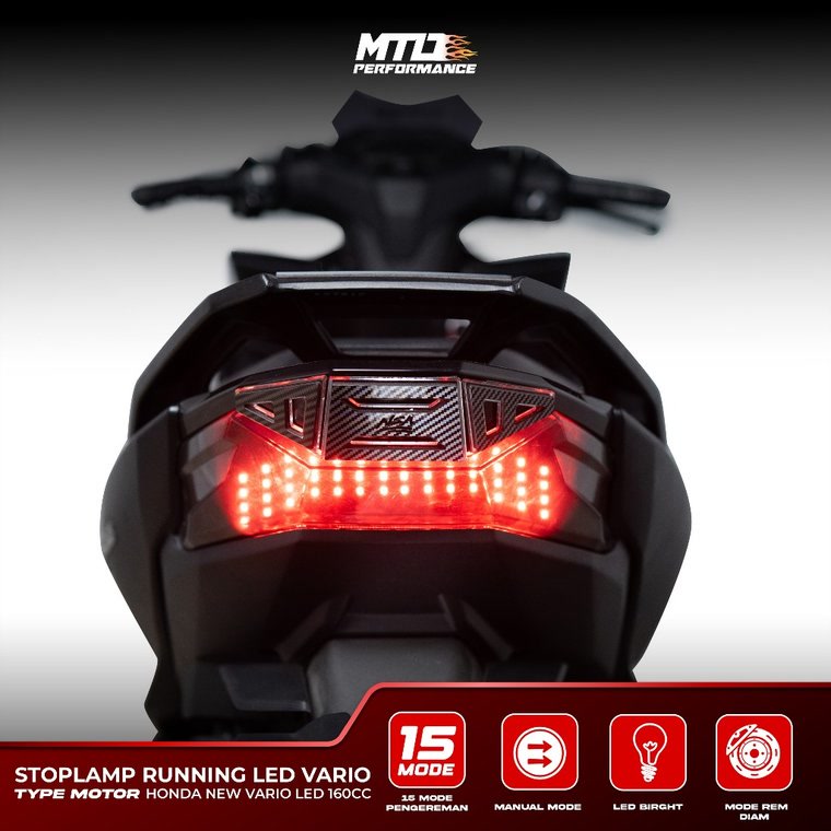 Stoplamp Running 15 mode terpasang di Honda Vario 160